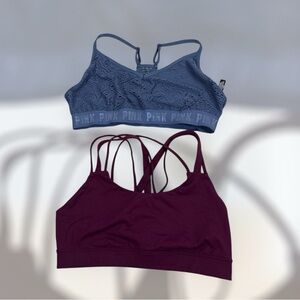 Victorias Secret Size XL Womens Burgundy  & Blue Wireless Sports Bra